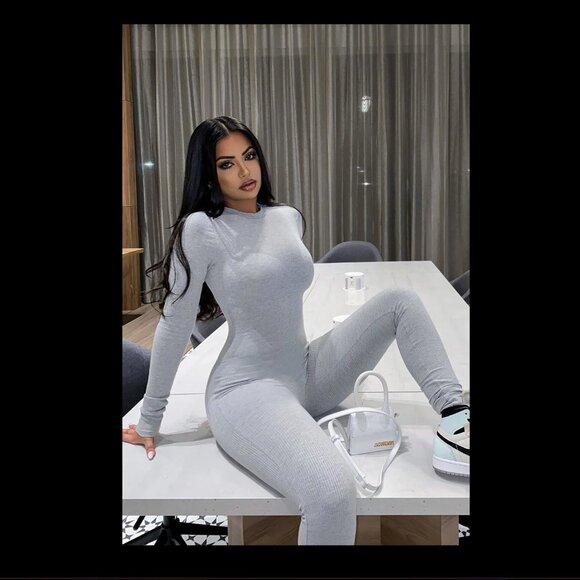 Ribbed Long Sleeve Jumpsuit - Picture 5 of 5